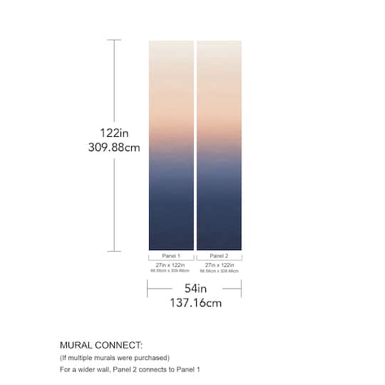 Katie Hunt Orange & Blue Ombre Sunrise Wall Mural